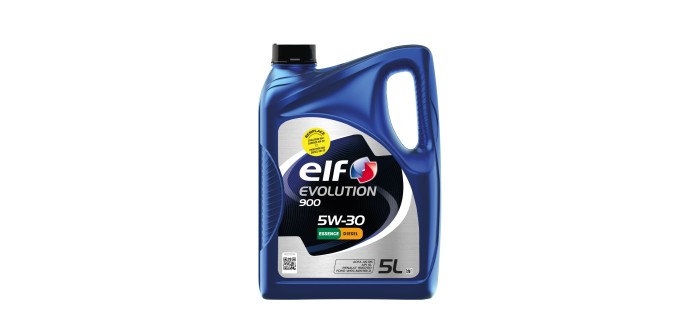 Amazon: Huile moteur Elf Evolution 900 5W-30 - 5L essence et Diesel à 24,54€ (au lieu de 37,50€)
