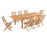Cdiscount: Ensemble repas de jardin HAVANA - Bois Eucalyptus FSC - Table extensible 180/230/280 cm + 8 chaises