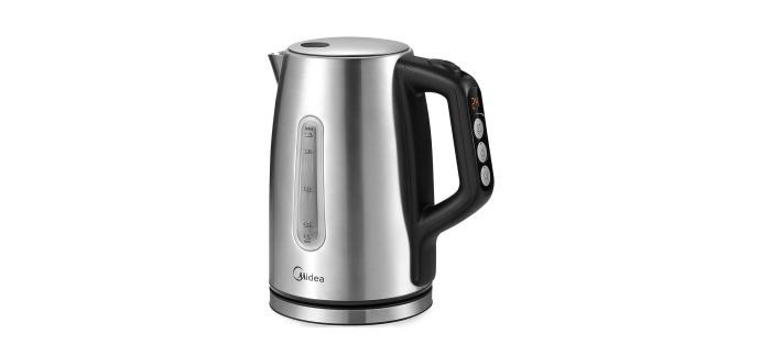 Amazon: Bouilloire à température réglable Midea MKE17H1ASS - 1,7L, 2200W, écran LED à 19,99€