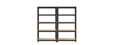 JoyBuy: Lot de 2 étagères de rangement réglables à 5 niveaux - Marron et noir à 43,99€ (au lieu de 104,65€)