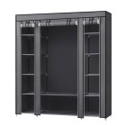 JoyBuy: Ochama Armoire en tissu grise portable - 45x150x175 cm, 12 compartiments à 22,99€