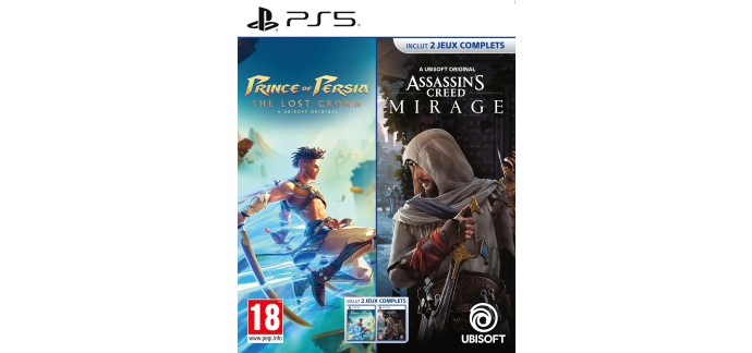 Amazon: Compilation Prince of Persia The Lost Crown + Assassin's Creed Mirage sur PS5 à 19,99€