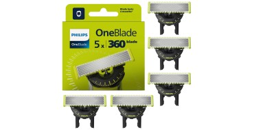 Amazon: Lot de 5 lames Philips OneBlade Original 360 (QP450/50) à 34,99€ (au lieu de 57,99€)