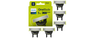 Amazon: Lot de 5 lames Philips OneBlade Original 360 (QP450/50) à 34,99€ (au lieu de 57,99€)