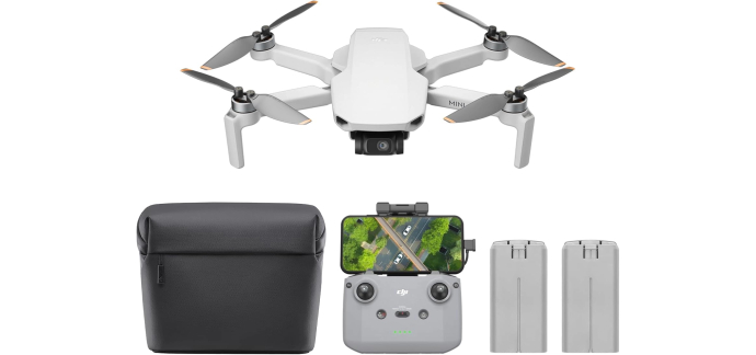 Amazon: Pack Drone DJI Mini 4K - Radiocommande DJI RC-N1 + 2 Batteries + Sac & Accessoires à 229€
