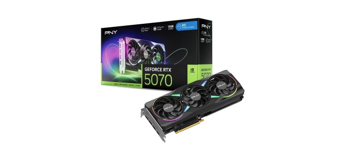 Amazon: Carte Graphique PNY Geforce RTX 5070 ARGB à 589,99€ (au lieu de 659€)