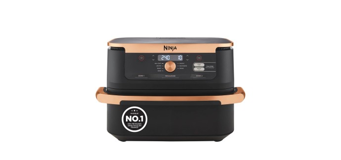 Amazon: Friteuse à Air NINJA Foodi FlexDrawer AF500EUCP - Double Zone, 10,4 L à 164,99€ (au lieu de 263,19€)