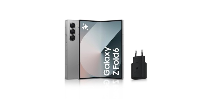 Amazon: Smartphone 7,6" Samsung Galaxy Z Fold6 - 256 Go, Bleu nuit à 999€ (au lieu de 1959,95€)