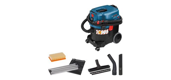 Amazon: Aspirateur eau et poussière Bosch Professional GAS 35L SFC+ à 355,99€ (au lieu de 521,70€)