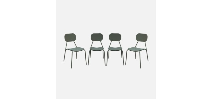 Sweeek: Lot de 4 chaises de jardin aluminium kaki à 143,99€ (au lieu de 239,99€)