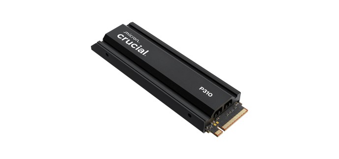 Amazon: SSD Interne M.2 NVMe Crucial P310 - 2To, PCIe Gen4, 7100 Mo/s, avec dissipateur à 219,99€