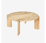 Sweeek: Table basse ronde bois d'acacia massif naturel 80 cm à 60€ (au lieu de 149,99€)