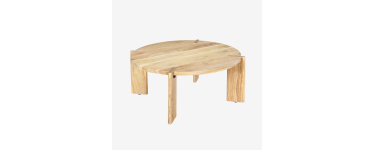 Sweeek: Table basse ronde bois d'acacia massif naturel 80 cm à 60€ (au lieu de 149,99€)