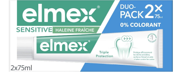 Amazon: Lot de 2 Dentifrices Elmex Sensitive Haleine Fraîche - 2 x 75 ml à 4,47€ (au lieu de 8,69€) (via Pré