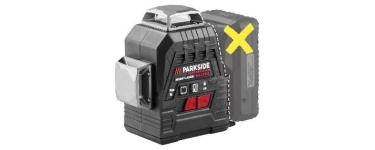 LIDL: PARKSIDE PERFORMANCE® Niveau laser en croix sans fil PKLLP 3360 A1 - 3 lasers 360°, vert, 30 m à 49,