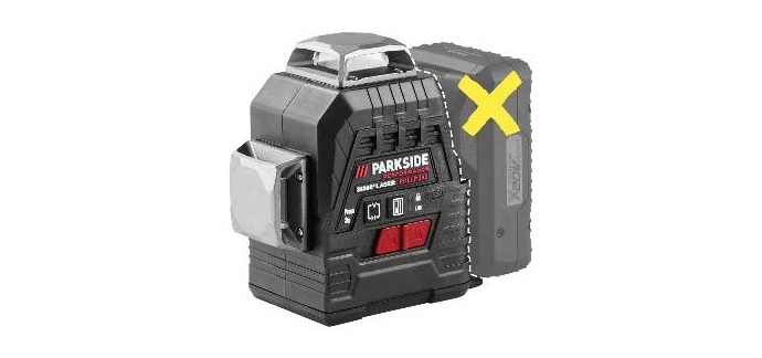 LIDL: PARKSIDE PERFORMANCE® Niveau laser en croix sans fil PKLLP 3360 A1 - 3 lasers 360°, vert, 30 m à 49,