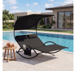 Cdiscount: COSTWAY Chaise à Bascule de Jardin 2 Places, 2 Appui-Têtes Amovibles à 169,99€ (au lieu de 252,99€)
