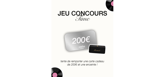 Celio*: 1 carte cadeau Celio de 200€ + 1 enceinte à gagner