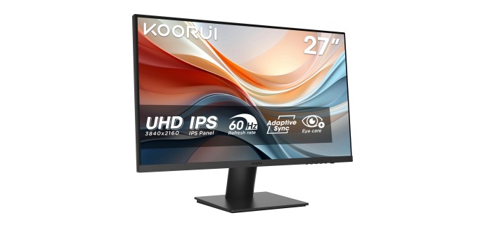 Amazon: Ecran PC 27" Koorui N07 - 4K UHD, IPS 60Hz HDR10 Adaptive Sync à 89,99€