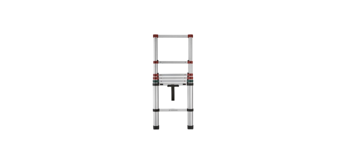 LIDL: Échelle télescopique en aluminium Parkside - 7 marches, soft-close, 200 cm à 48,99€