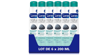Amazon: 6 D&eacute;odorants Sanex spray Natur Protect Pierre d&rsquo;Alun Extra Efficacy 48 - sans alcool, 6 x 200ml &agrave; 10