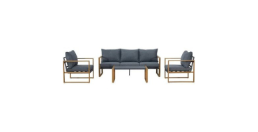 Cdiscount: Salon de jardin PUERTO - Aluminium effet bois, 5 personnes &agrave; 449,99&euro; (au lieu de 689,99&euro;)