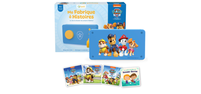 Amazon: Lunii Pack Ma Fabrique à Histoires Pat' Patrouille édition limitée + 4 livres audio à 56,10€