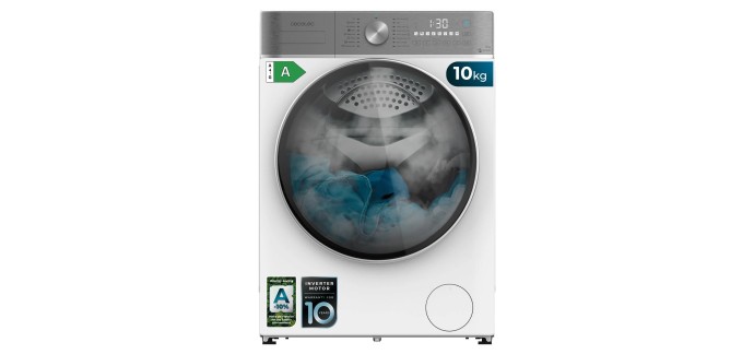 Amazon: Lave-linge Cecotec Bolero DressCode 10800 Inverter A - 10kg, 1400 trs/min, vapeur à 288€