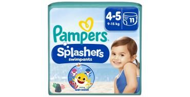 Amazon: Lot de 11 couches-culottes de bain Pampers Splashers - tailles 9-15kg ou 14kg+ &agrave; 5,84&euro;