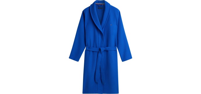 Amazon: Peignoir Tommy Hilfiger Waffle Bathrobe Bleu Taille L à 35,74€ (au lieu de 67,79€)