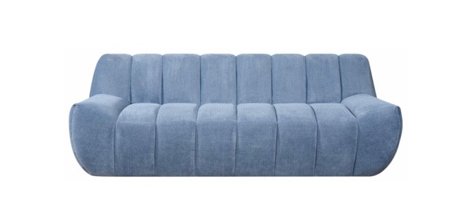 Conforama: Canapé droit fixe Diva 3 places - Velours côtelé, mousse 30 kg/m³, ressorts ensachés à 217,58€