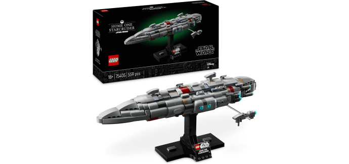 Amazon: Lego Star Wars Starcruiser Home One 75405 (Jouet) à 36,28€ (au lieu de 69,99€)
