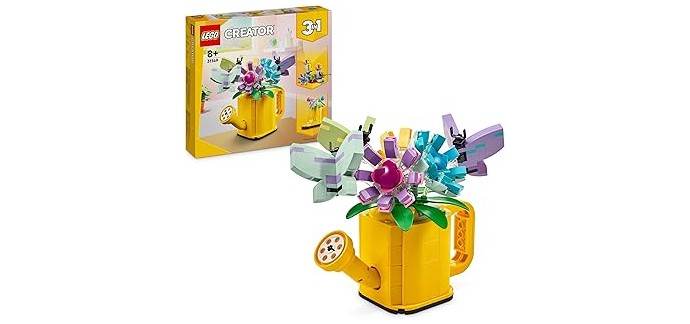 Amazon: LEGO® Creator 3-en-1 Les Fleurs dans l’Arrosoir (31149) à 20,99€ (au lieu de 29,99€)