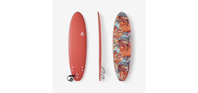 Decathlon: Planche de Surf Olaian en Mousse 7' - Orange à prix réduit