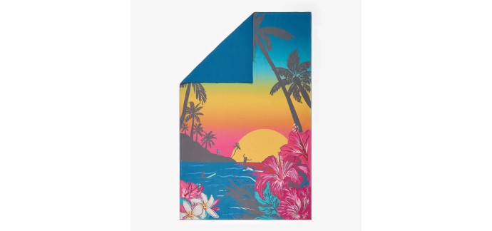 Decathlon: Serviette de bain microfibre XL 110x175 cm imprimé holidays bleu à 9,99€ (au lieu de 14,99€)
