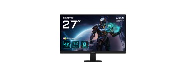 Amazon: Ecran PC Gigabyte GS27U 27" UHD - 160Hz, 1ms, HDR400 à 194,80€ (au lieu de 246,86€)