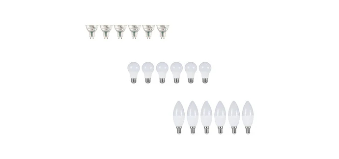 LIDL: LIVARNO HOME Lot de 6 ampoules LED - GU10, E27, E14, 2700K à 4€ (au lieu de 7,99€)