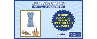 Notre Temps: 12 bons d’achat de 100€ Spartoo.com à gagner