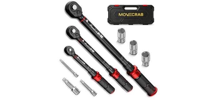 JoyBuy: Set de clés dynamométriques mécaniques MoveCrab 9 pièces 5-220 N.m - vélo à 71,99€