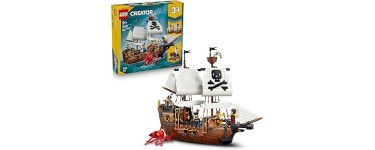 Amazon: LEGO® Creator 3-en-1 Bateau Pirate Mythique (31387) à 77,9€ (au lieu de 99,99€)