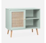 Sweeek: Meuble de rangement en cannage, vert céladon - 80 cm à 44,99€ (au lieu de 89,99€)