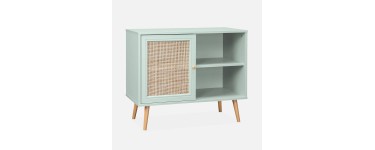 Sweeek: Meuble de rangement en cannage, vert céladon - 80 cm à 44,99€ (au lieu de 89,99€)