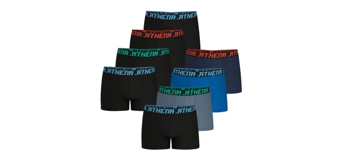 Amazon: Lot de 8 Boxers homme Athena My Petit Prix - Coton Stretch, Oeko-Tex, S-3XL à 26,5€ (au lieu de 46€)