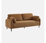 Sweeek: Canapé 3 places eucalyptus, bouclette beige foncé à 314,99€ (au lieu de 449,99€)
