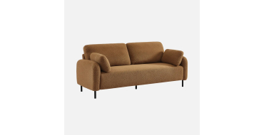 Sweeek: Canapé 3 places eucalyptus, bouclette beige foncé à 314,99€ (au lieu de 449,99€)