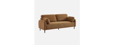 Sweeek: Canapé 3 places eucalyptus, bouclette beige foncé à 314,99€ (au lieu de 449,99€)