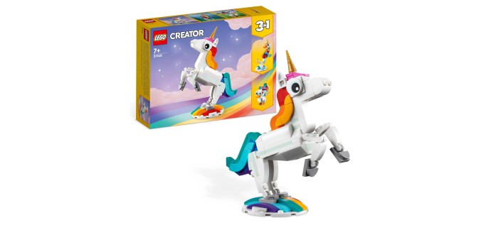 Amazon: LEGO® Creator La licorne magique (31140) à 6€ (au lieu de 7,89€)