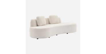 Sweeek: Canapé virgule organique 3 places en tissu bouclette à 349,99€ (au lieu de 499,99€)