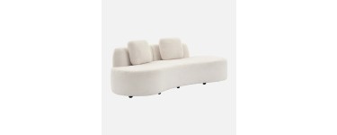Sweeek: Canapé virgule organique 3 places en tissu bouclette à 349,99€ (au lieu de 499,99€)