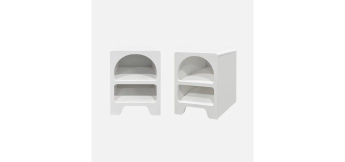 Sweeek: Table de chevet organique effet bois blanc (lot de 2) à 84,49€ (au lieu de 129,99€)